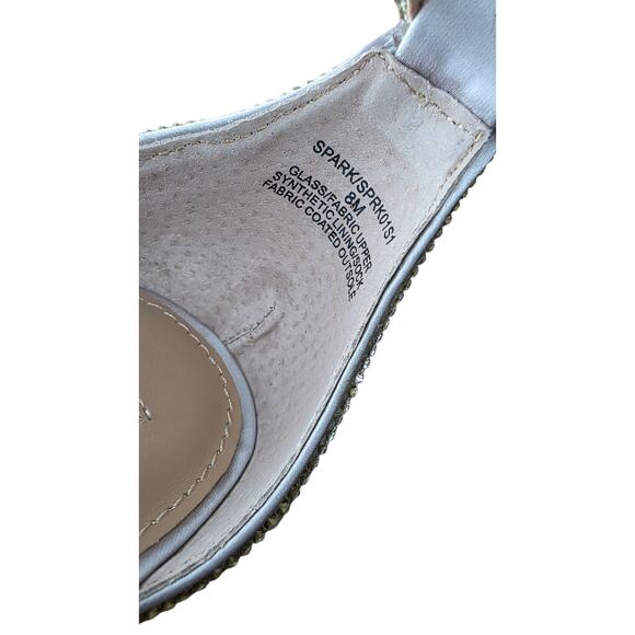 Steve Madden Size 8 Silver Rhinestone Block Heel Ankle Strap Sandals Heels - Picture 4 of 8